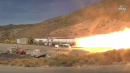 Moon booster rocket fired up in critical test