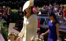 Duchess of Cambridge arrives at the Royal wedding, leaving baby Prince Louis at home