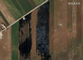 Satellite images show fields in northwest Syria on fire